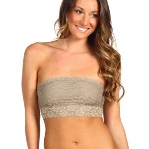Intimately Free People Tan Strapless Lace Bandeau Bralette M